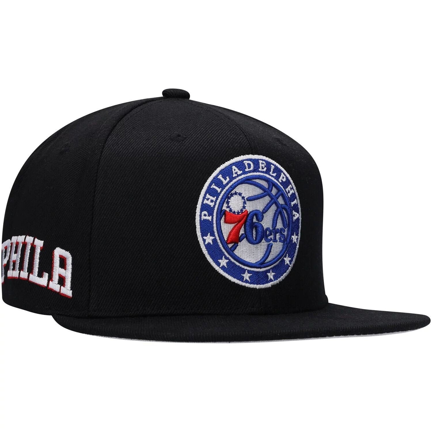 

Мужская черная кепка Mitchell & Ness Philadelphia 76ers Side Core 2.0 Snapback