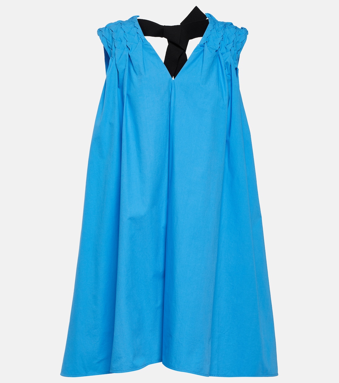 Мини-платье из хлопкового поплина с накидкой ROKSANDA, синий