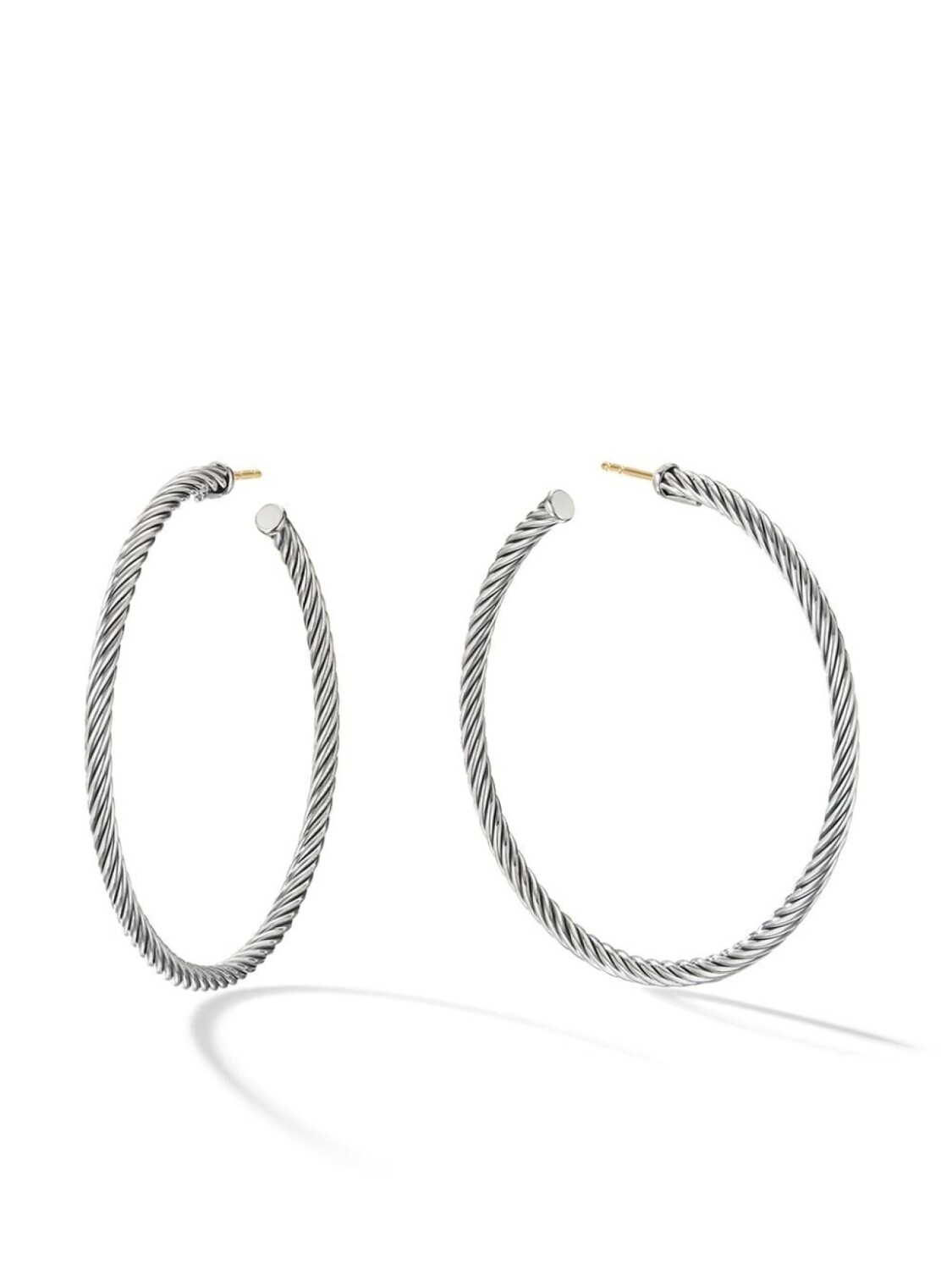 

Серебряные серьги-кольца Cable David Yurman, серебряный