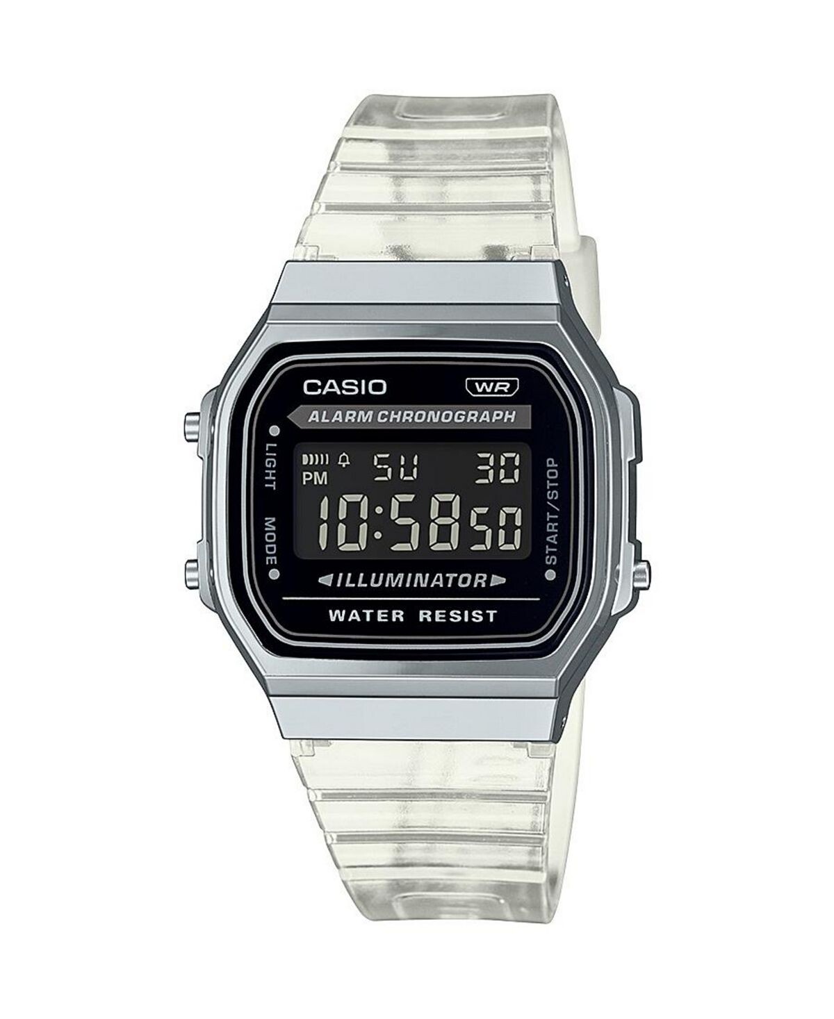 

Цифровые часы Casio в винтажном стиле из прозрачной смолы унисекс, 36,3 мм, A168XES-1BVT G-Shock