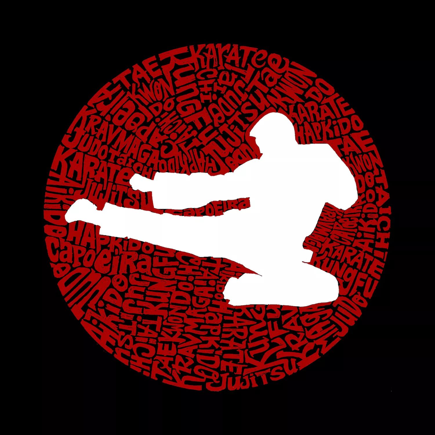 Виды боевых искусств — мужская толстовка с круглым вырезом Word Art LA Pop Art мужская футболка с длинными рукавами виды боевых искусств word art la pop art черный