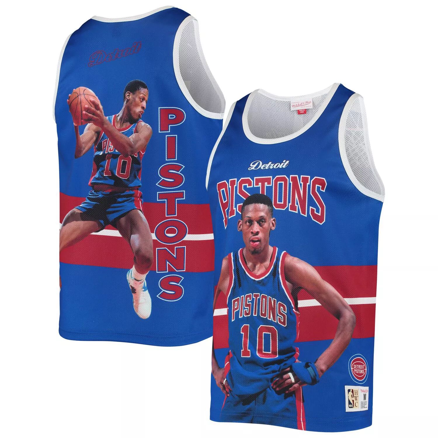 Мужская майка Mitchell & Ness Dennis Rodman синяя Detroit Pistons Classics  Player из твердой древесины – заказать с доставкой из-за рубежа через  онлайн-сервис «CDEK.Shopping»