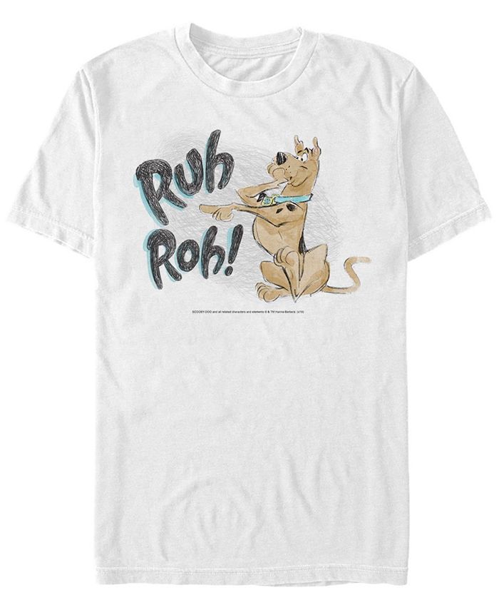 Мужская футболка с коротким рукавом Scooby Doo Ruh Roh Sketch Fifth Sun, белый мужская футболка с коротким рукавом scaredy shaggy zoinks scooby doo fifth sun черный