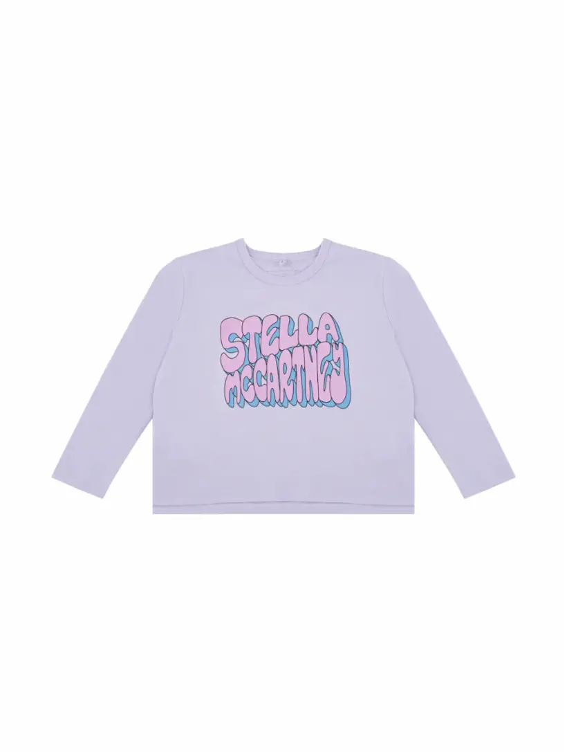 

Хлопковый лонгслив с логотипом Stella McCartney, фиолетовый