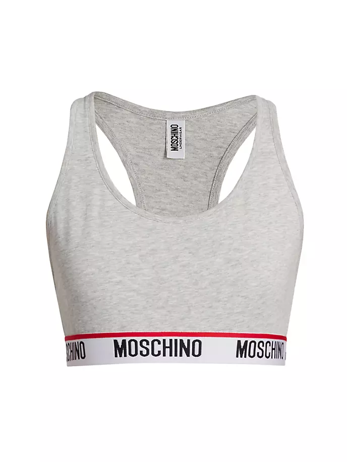 

Спортивный бюстгальтер Core с логотипом на подоле Moschino, серый