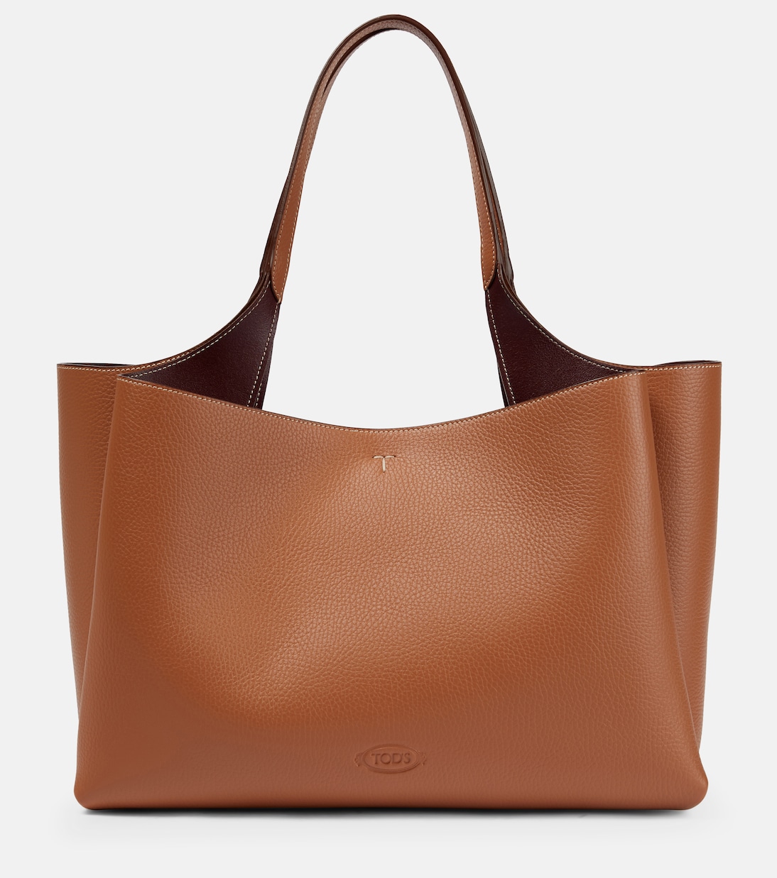 Кожаная сумка-тоут среднего размера Tod'S, коричневый