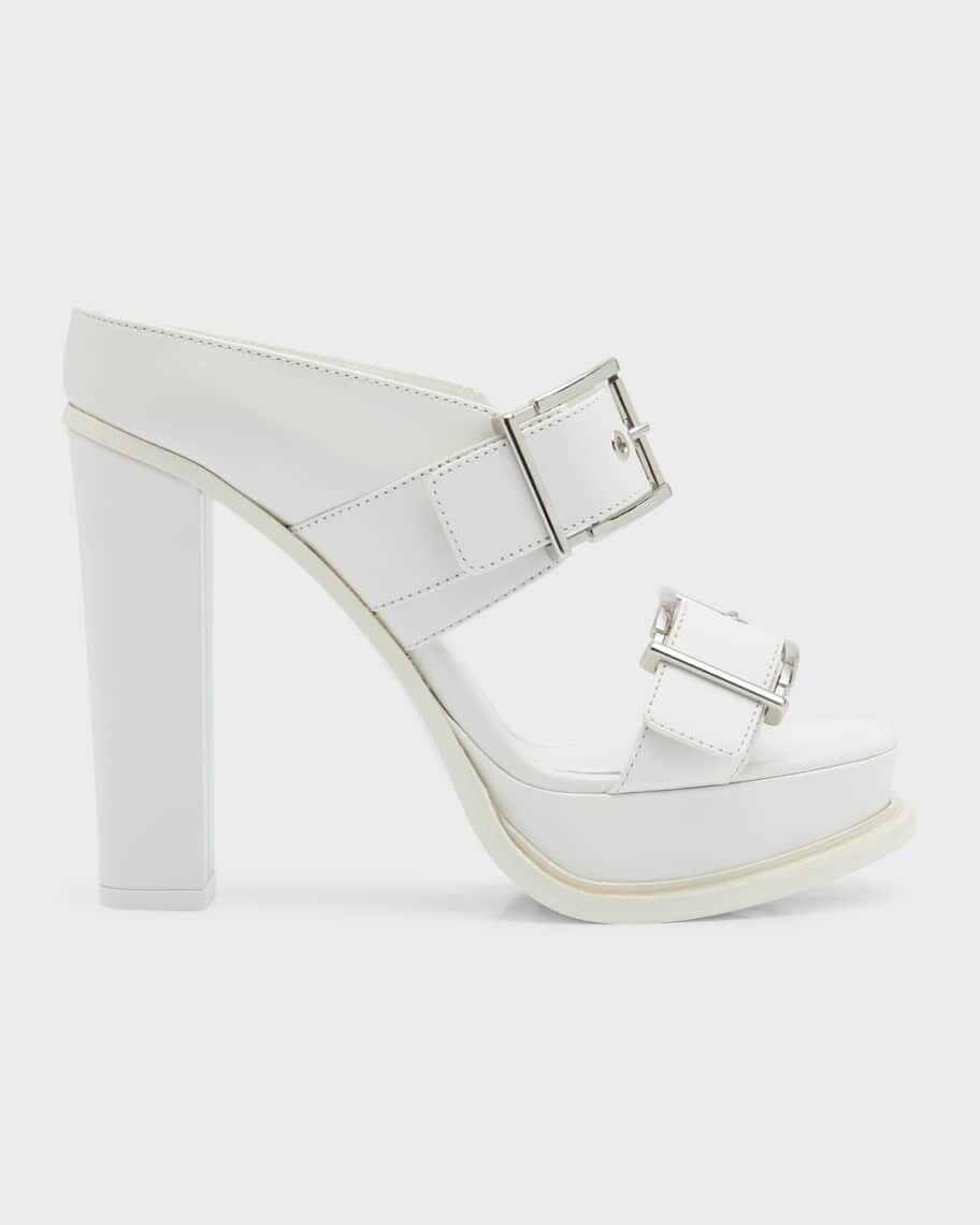 

Кожаные мюли на платформе с пряжкой Alexander McQueen