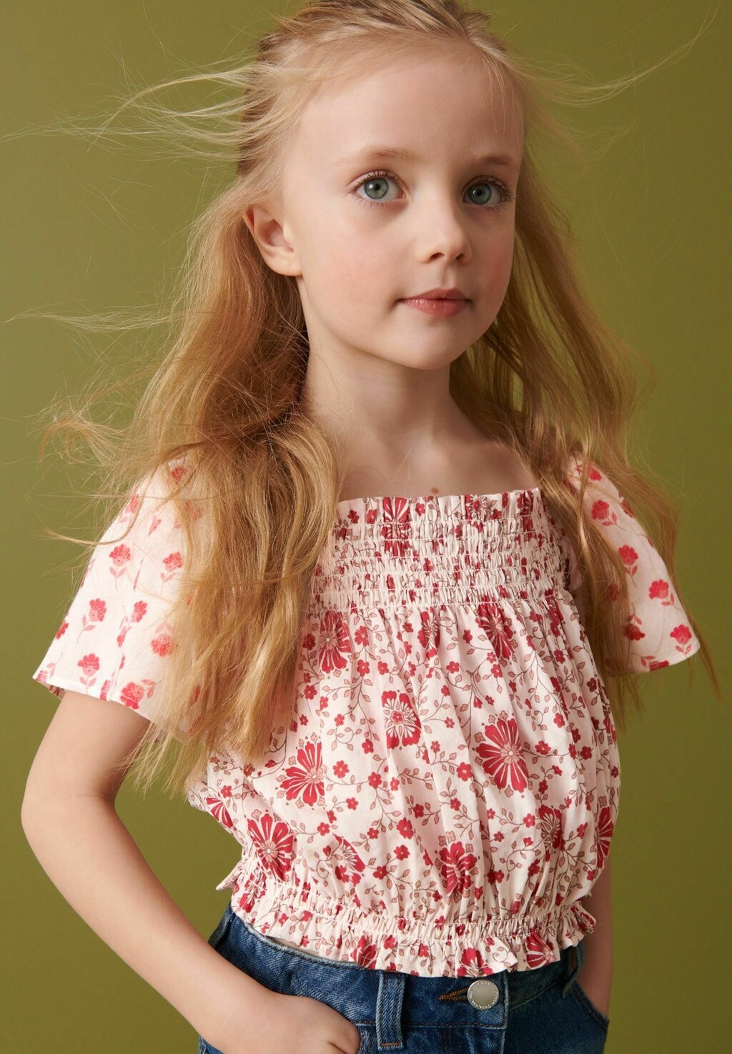 

Блузка SHIRRED COTTON BLOUSE Next, цвет red floral