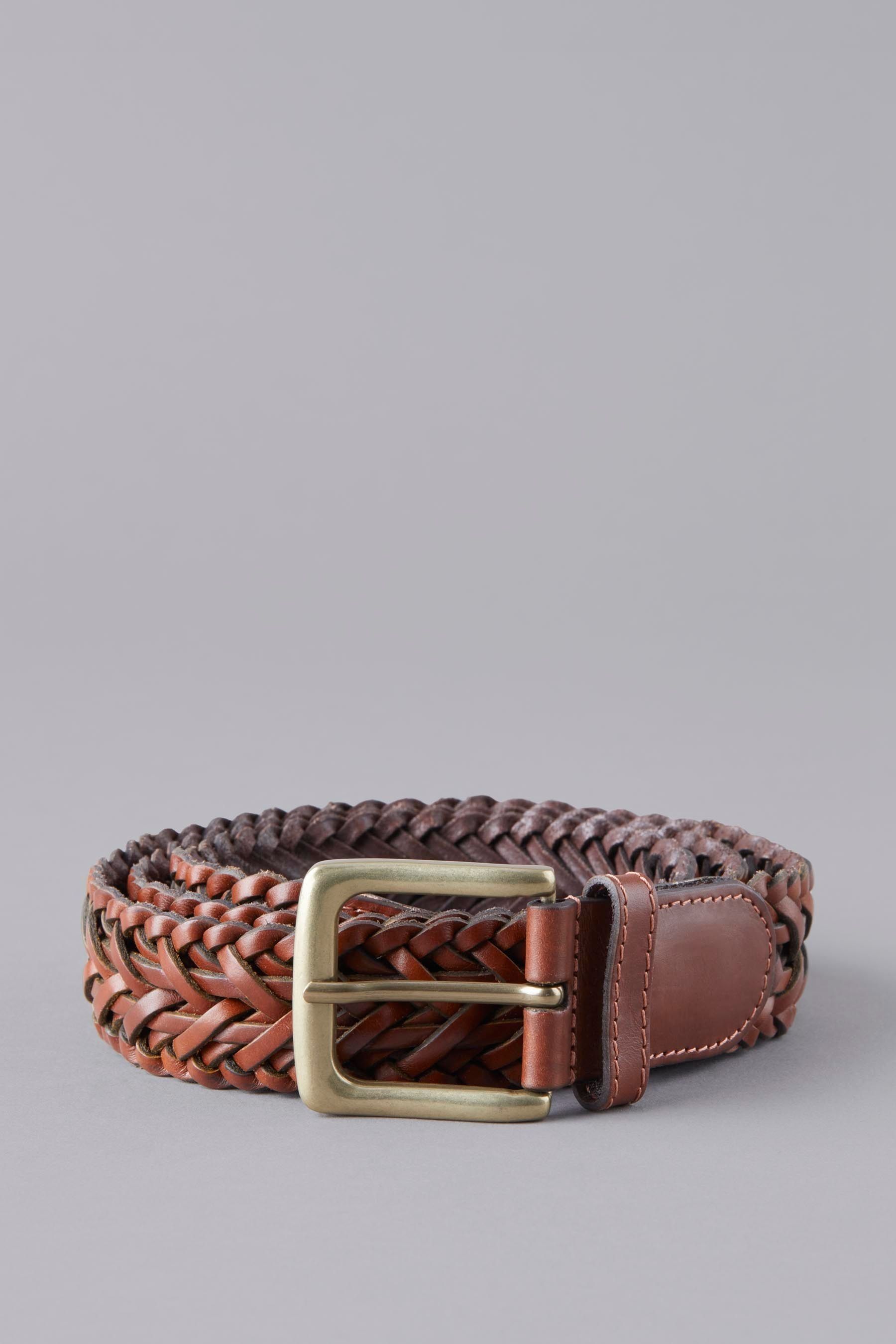 кожаный кошелек в три сложения bowston lakeland leather коричневый Плетеный кожаный ремень Lakeland Howbeck Lakeland Leather, коричневый