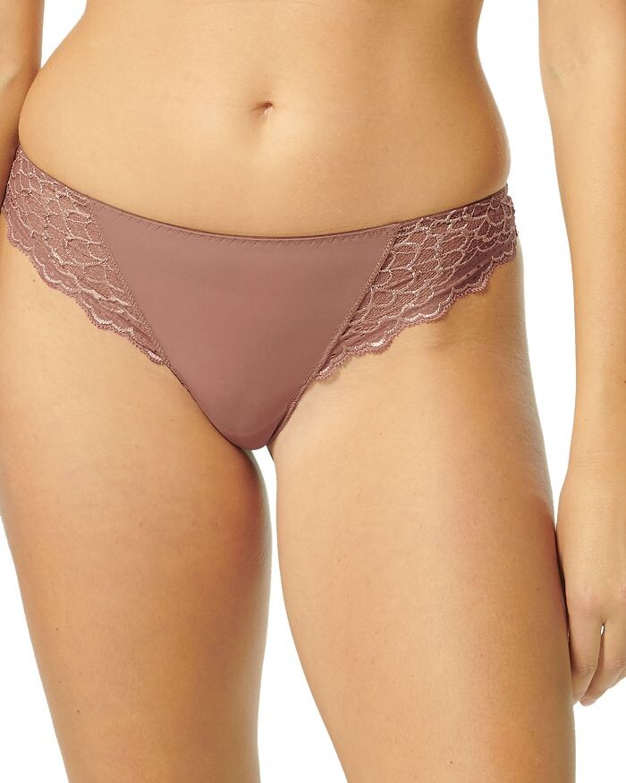 

Cheeky Tanga с кружевной отделкой Caresse Simone Perele, бежевый