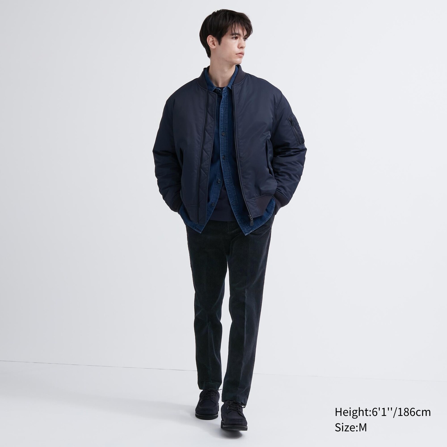 

Вельветовые брюки smart до щиколотки (длинные) UNIQLO, темно-синий