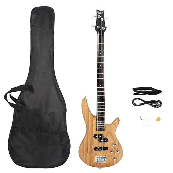 цена Басс гитара Glarry GIB Electric Bass Guitar Full Size 4 String Natural