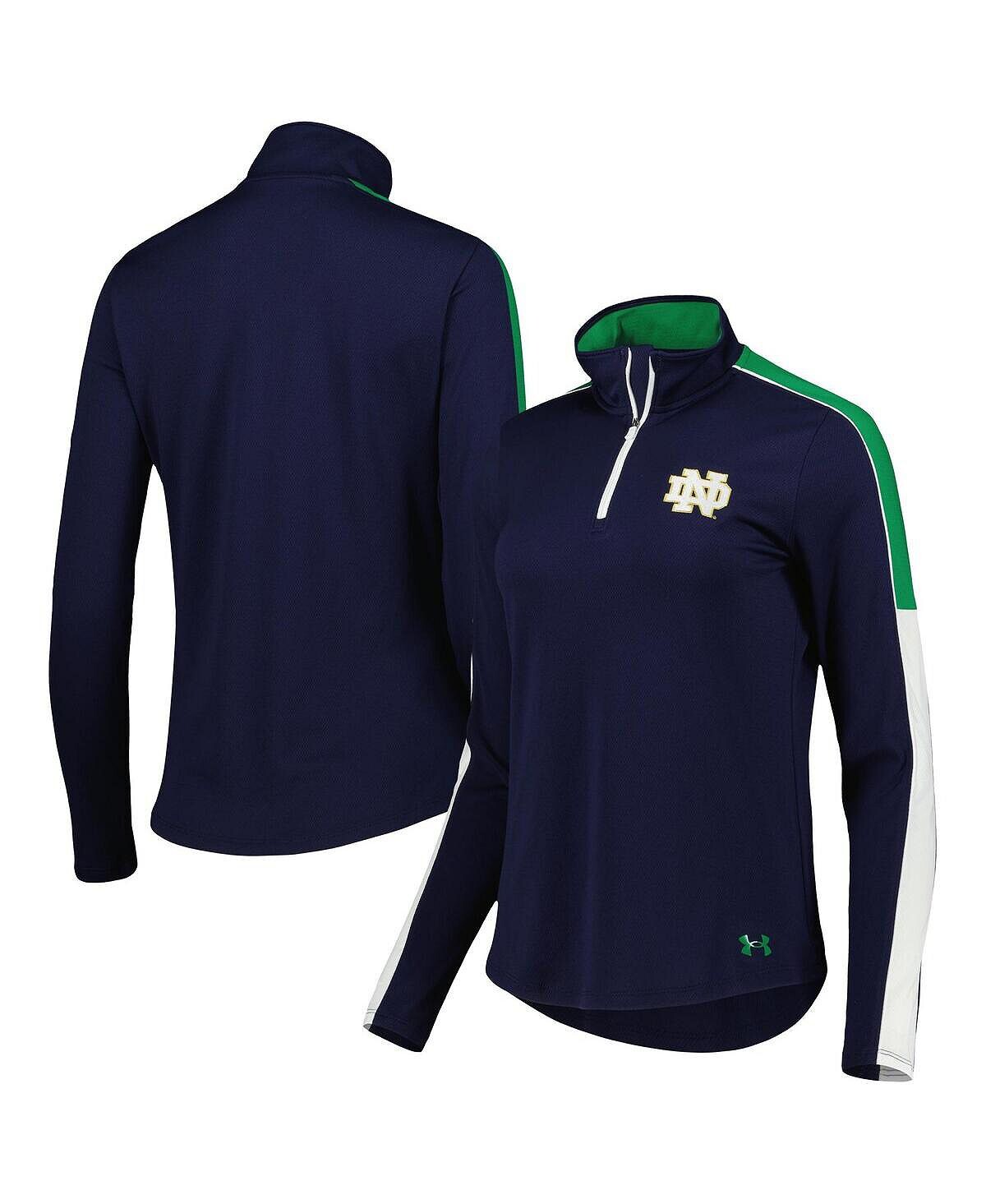 

Женская темно-синяя куртка Notre Dame Fighting Irish Team Tech Mesh Performance с молнией четверть Under Armour, темно-синий
