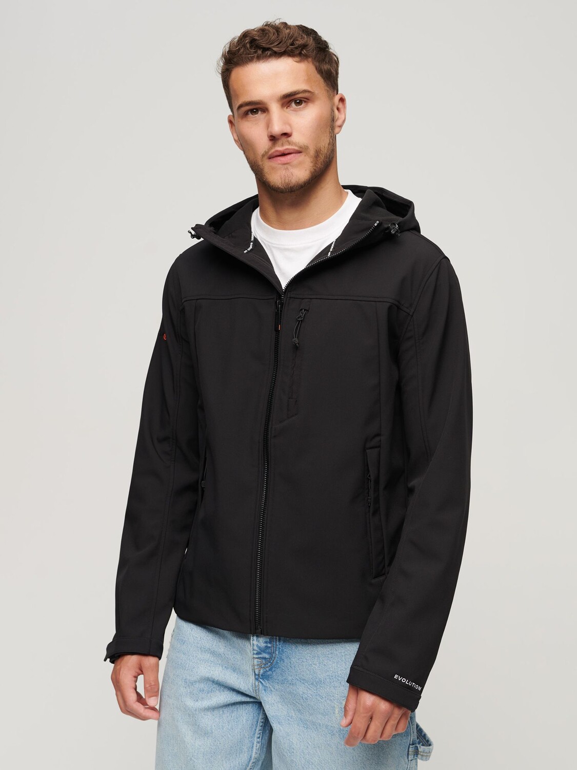 

Куртка Soft Shell с капюшоном Superdry, черная, Черный