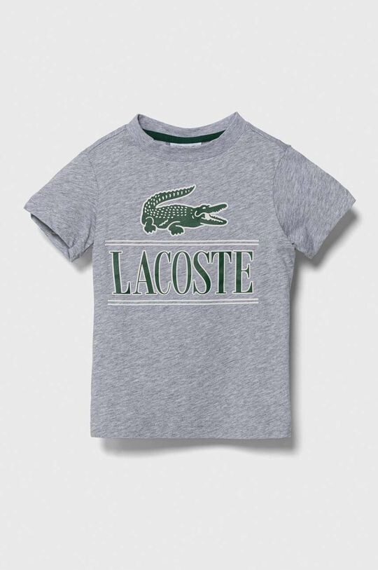 

Детская хлопковая футболка Lacoste, серый