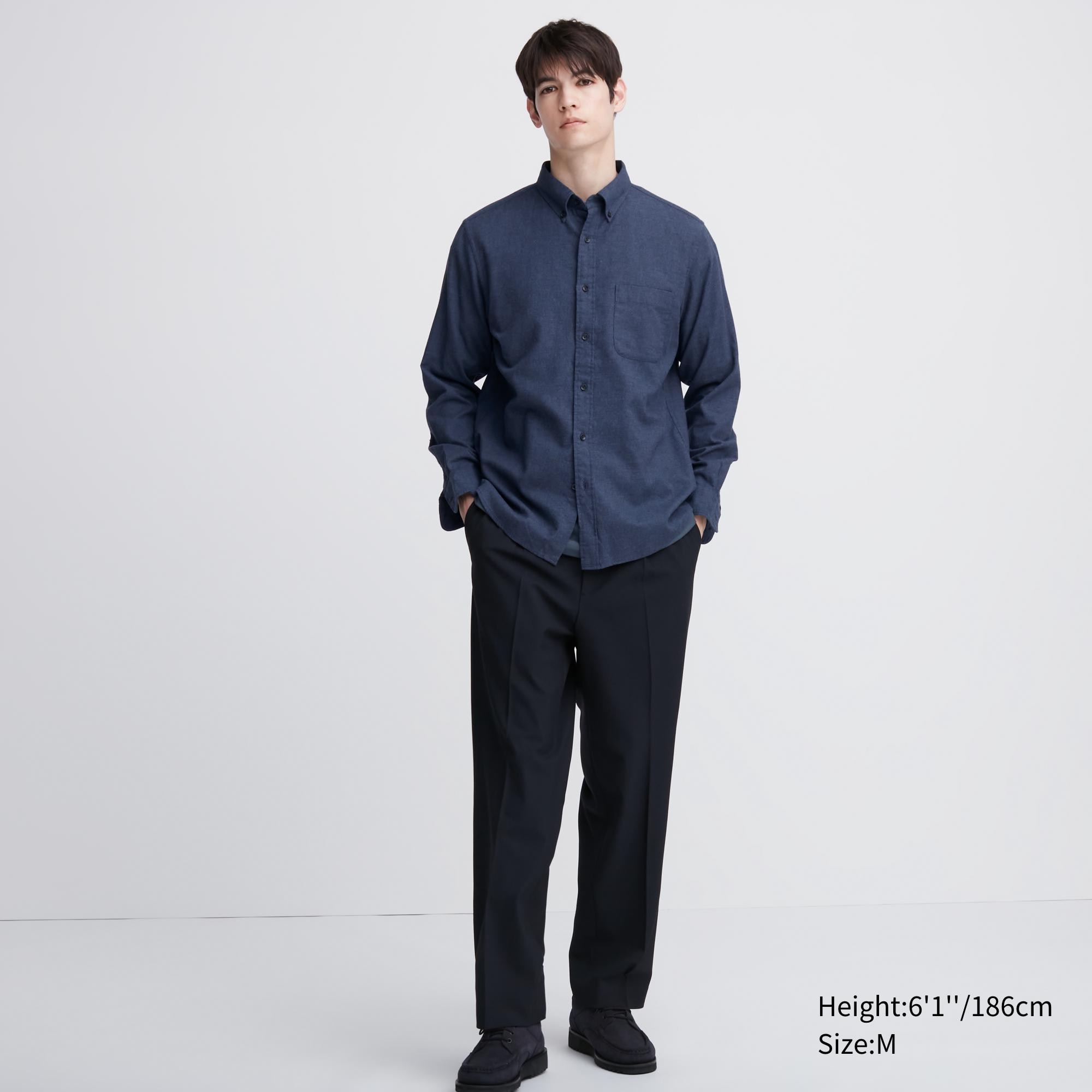 

Фланелевая рубашка стандартного кроя Uniqlo, синий