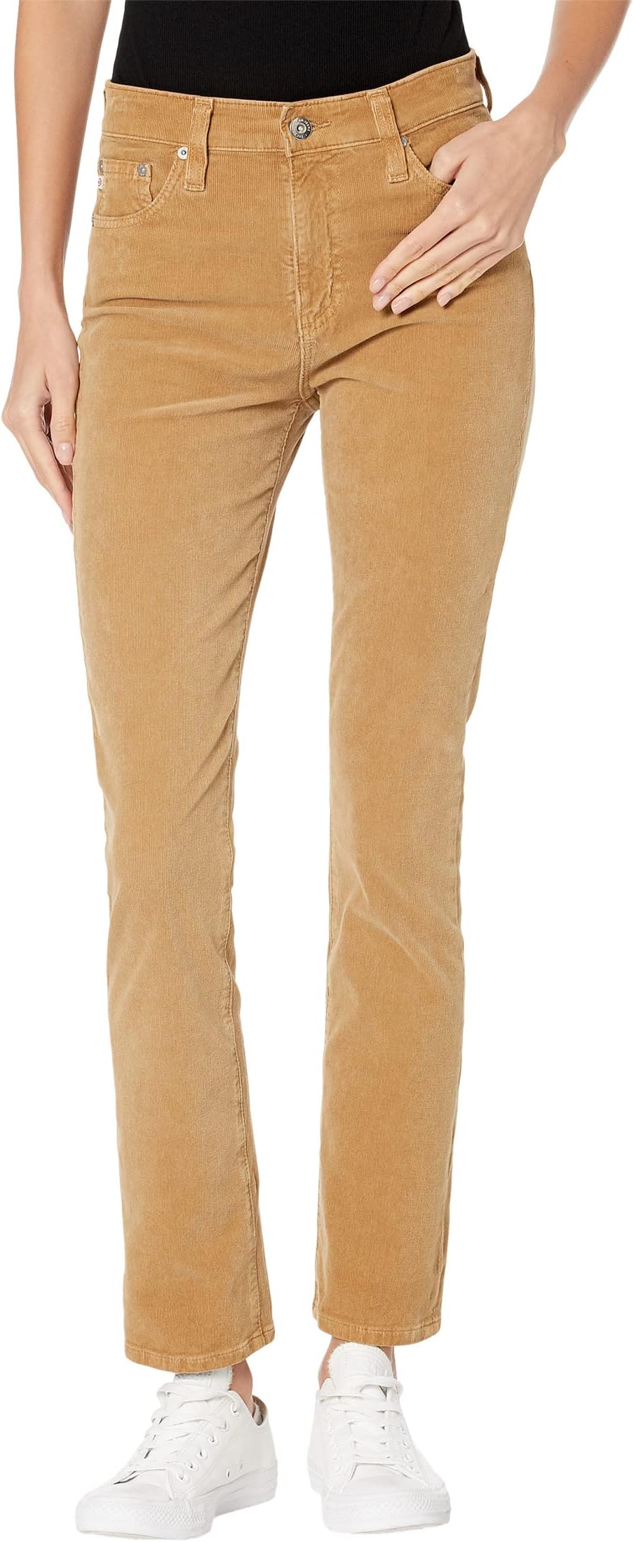 Джинсы Mari High-Rise Slim Straight AG Jeans, цвет 1 Year Sulfur Vintage Khaki
