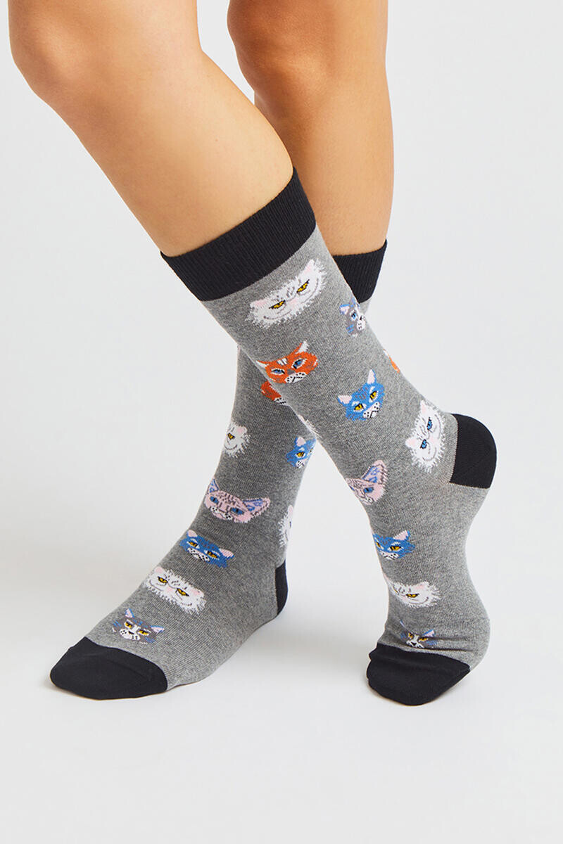 

Серые высокие носки из органического хлопка Besocks, серый