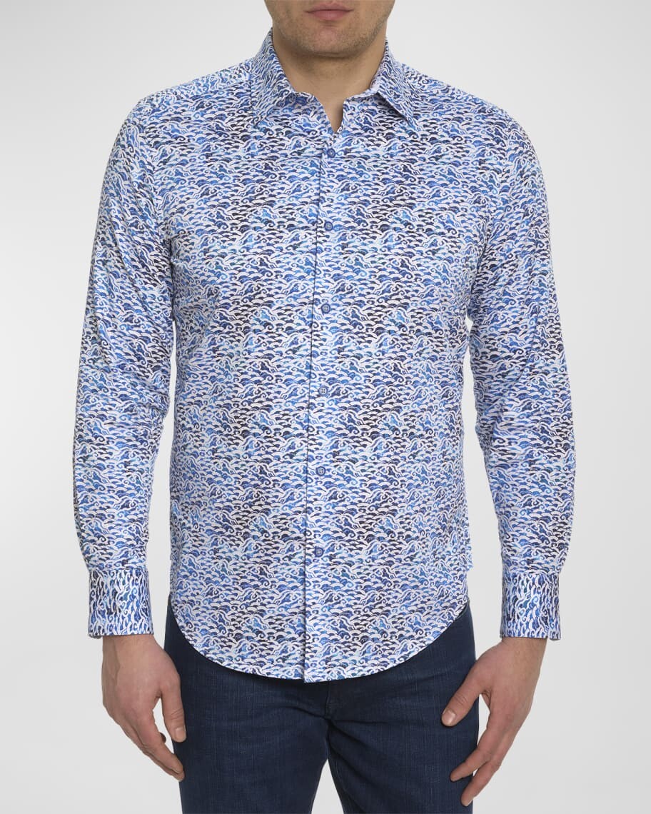

Мужская спортивная рубашка Trident из эластичного хлопка Robert Graham