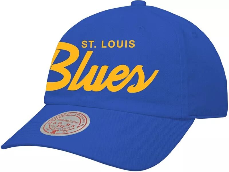 

Регулируемая шляпа для папы Mitchell & Ness St. Louis Blues Script