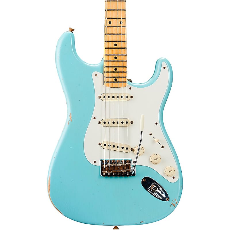 Электрогитара Fender Custom Shop Limited-Edition '57 Stratocaster Relic Electric Guitar Faded Aged Daphne Blue