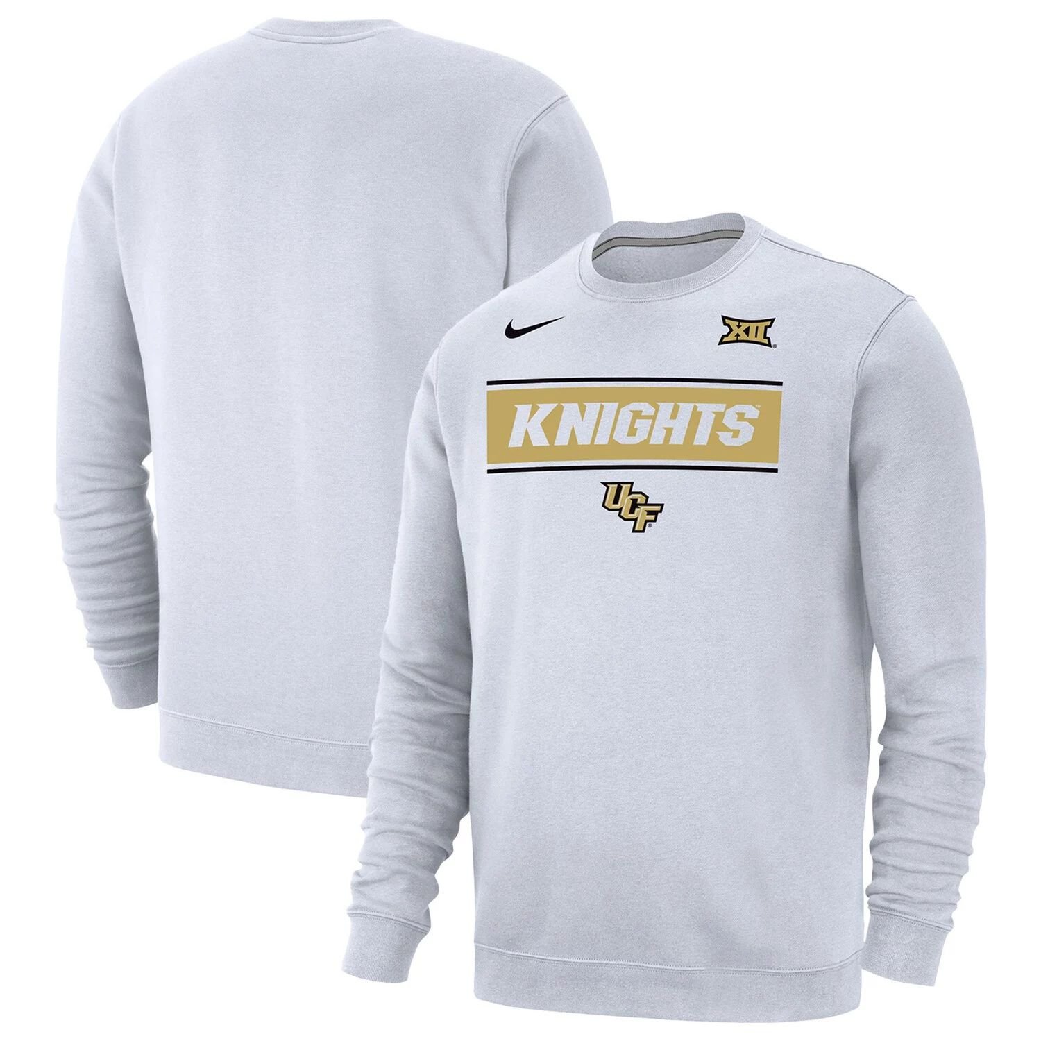 

Мужской белый флисовый пуловер UCF Knights Big 12 Club свитшот Nike