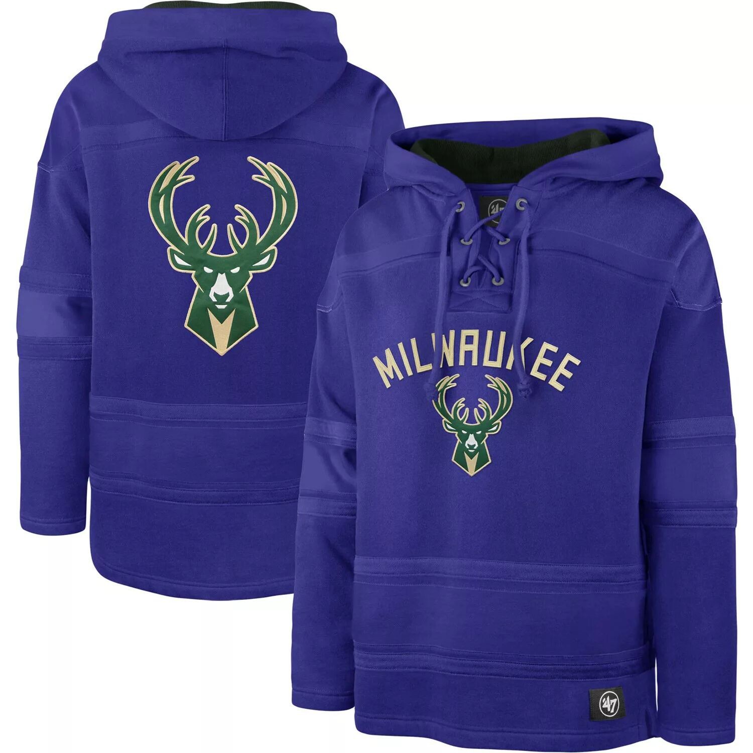 

Мужская худи со шнуровкой Royal Milwaukee Bucks 2022/23 Pregame MVP '47 - City Edition