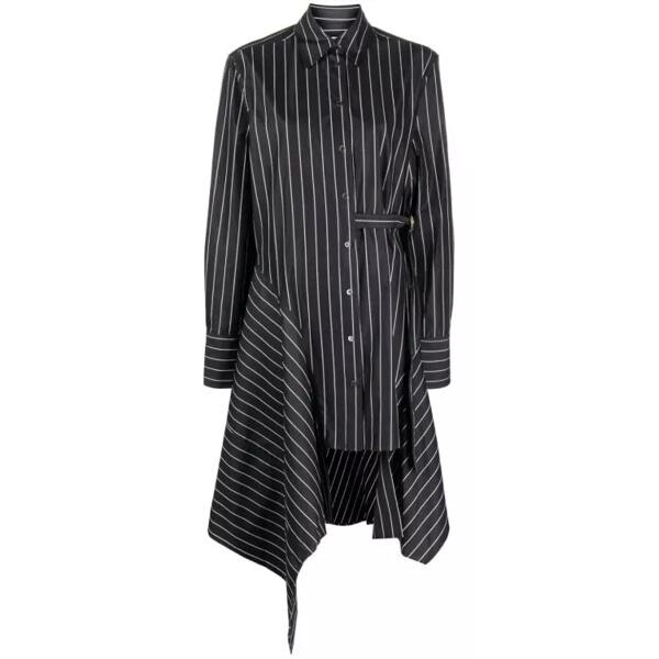 

Платье striped midi dress J.W. Anderson, черный