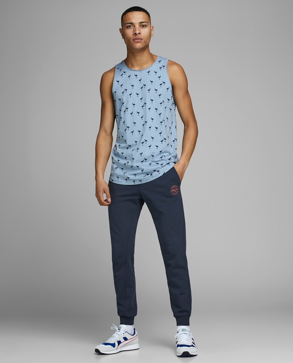 

Мужские длинные спортивные брюки темно-синего цвета Jack & Jones, темно-синий