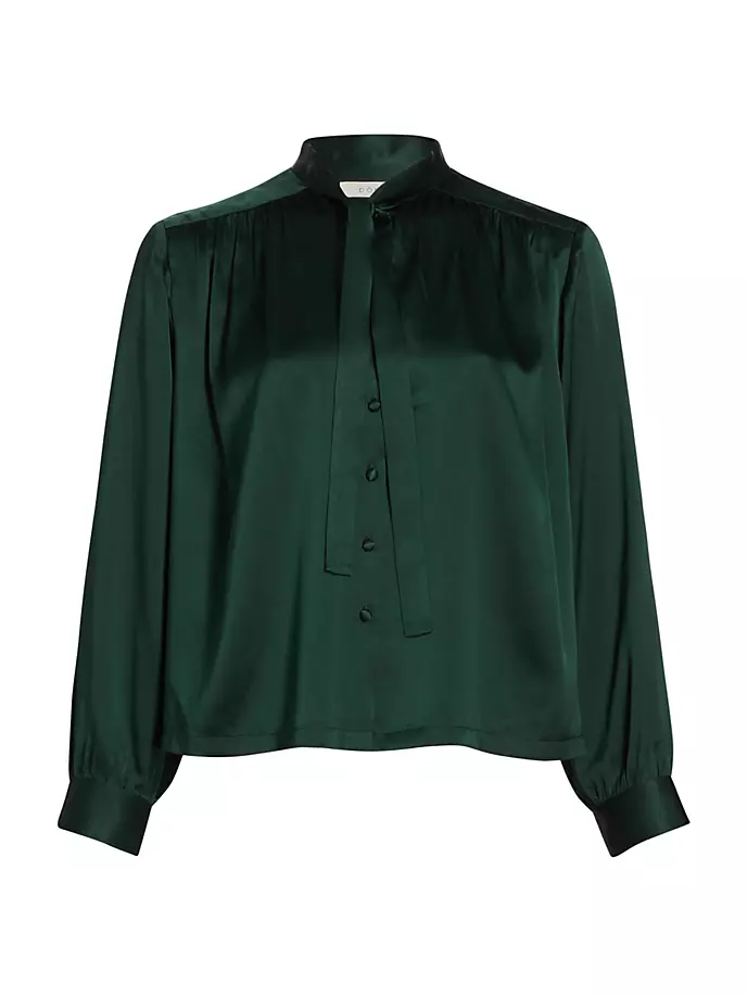 Шелковая блузка Judith с воротником-стойкой D Ô E N, цвет alpine green флейта вистл в строе d clarke sweetone green sgdp