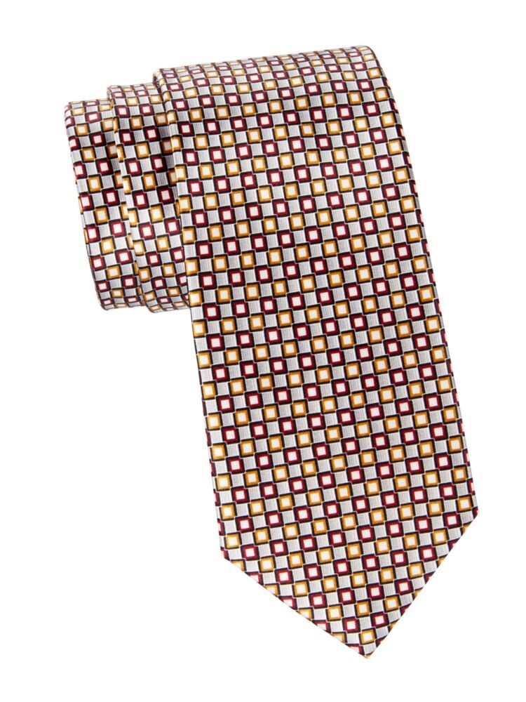 

Шелковый галстук в клетку Brioni, цвет Burgundy