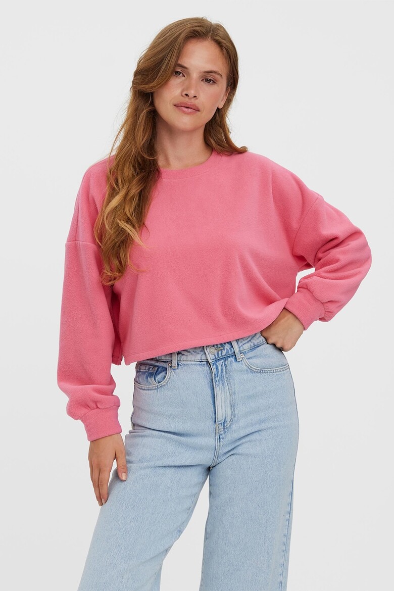 

Флисовая толстовка с заниженными рукавами Vero Moda, розовый