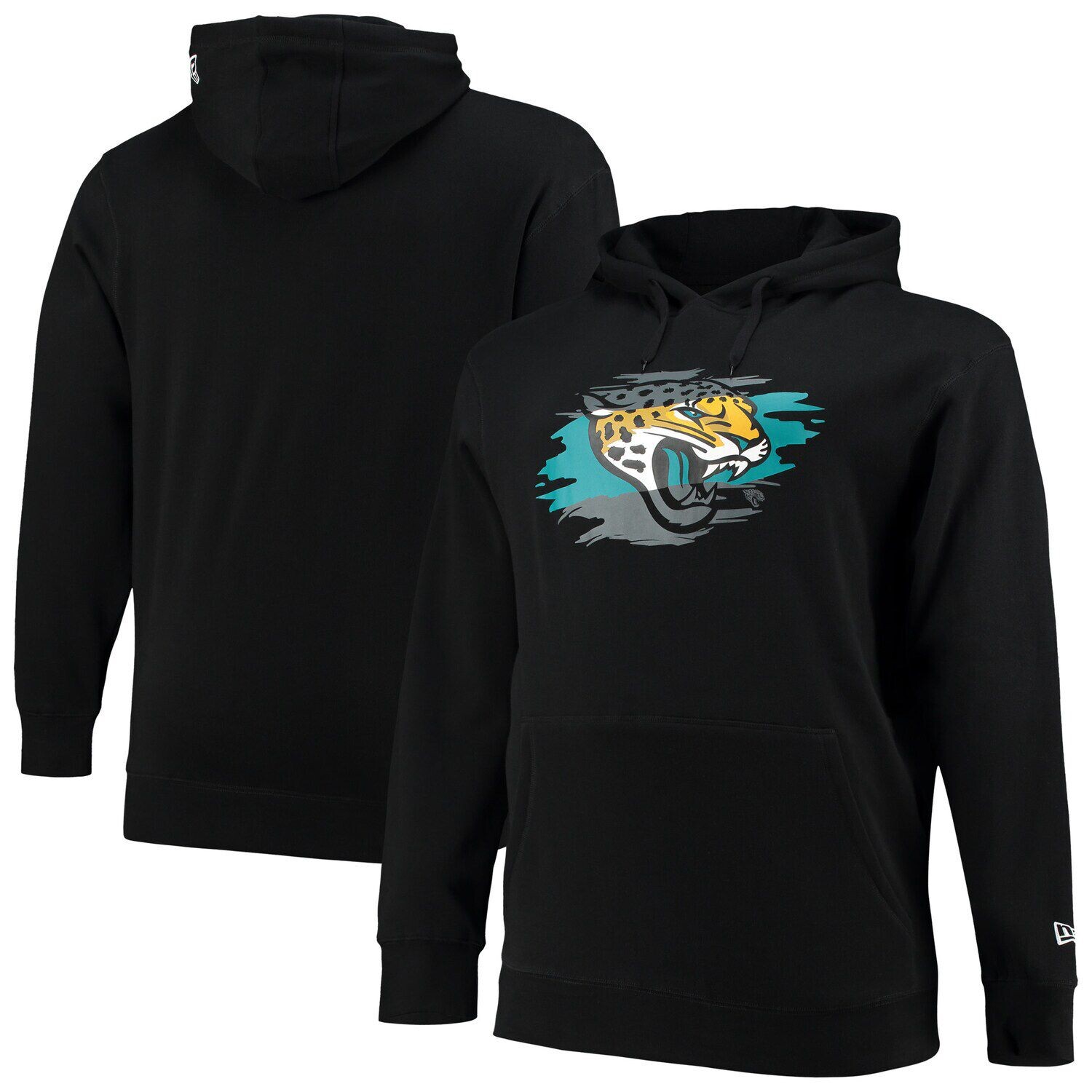 

Мужской черный пуловер с капюшоном и логотипом Jacksonville Jaguars Big & Tall Primary New Era