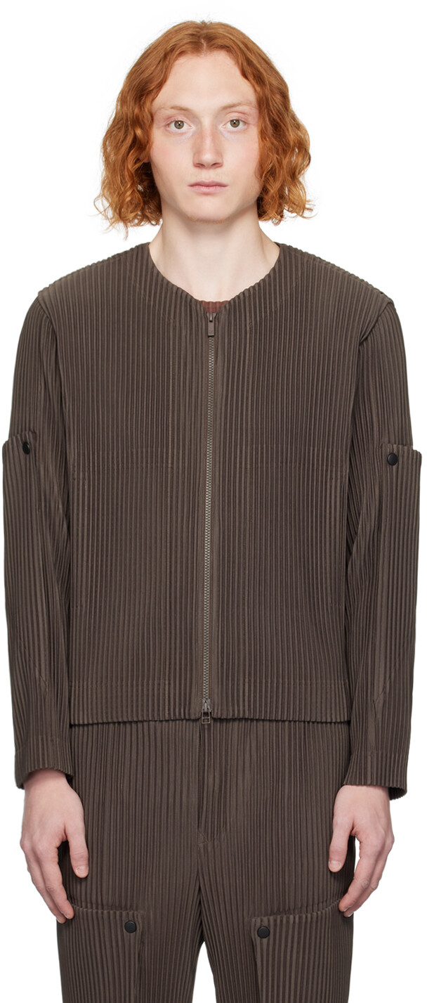 

Коричневый свитер с разворотом Soil HOMME PLISSe ISSEY MIYAKE