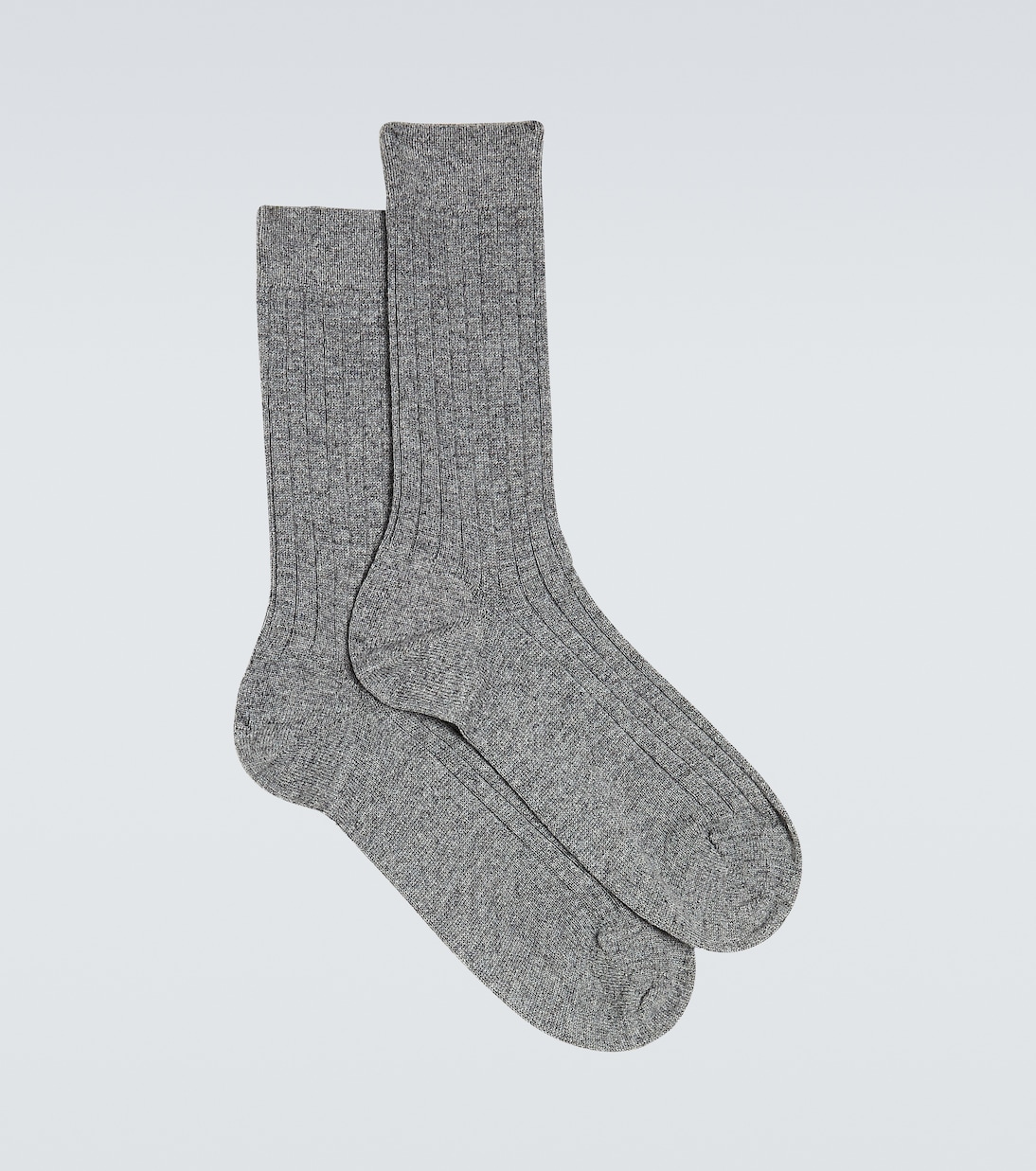 Кашемировые носки ребристой вязки Sunspel, серый