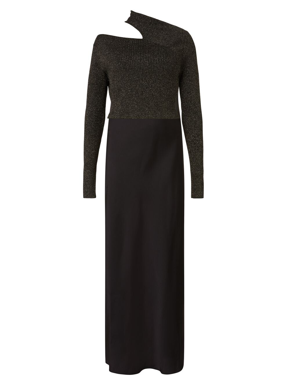 

Платье макси Studio Mixed-Media AllSaints, черный