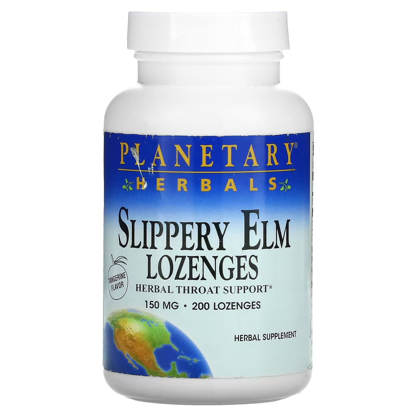 Таблетки для рассасывания Planetary Herbals Slippery Elm, мандарин, 200 пастилок