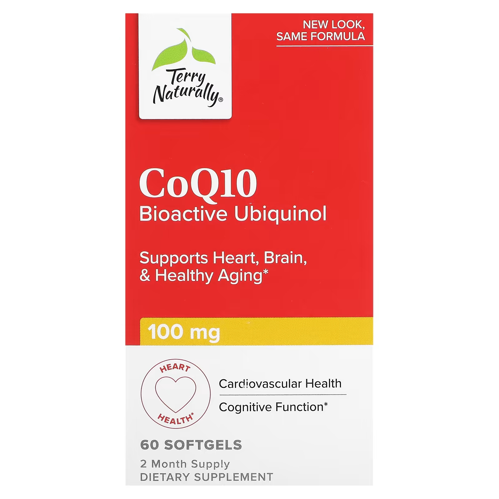 цена Биоактивный убихинол Terry Naturally CoQ10, 60 мягких таблеток