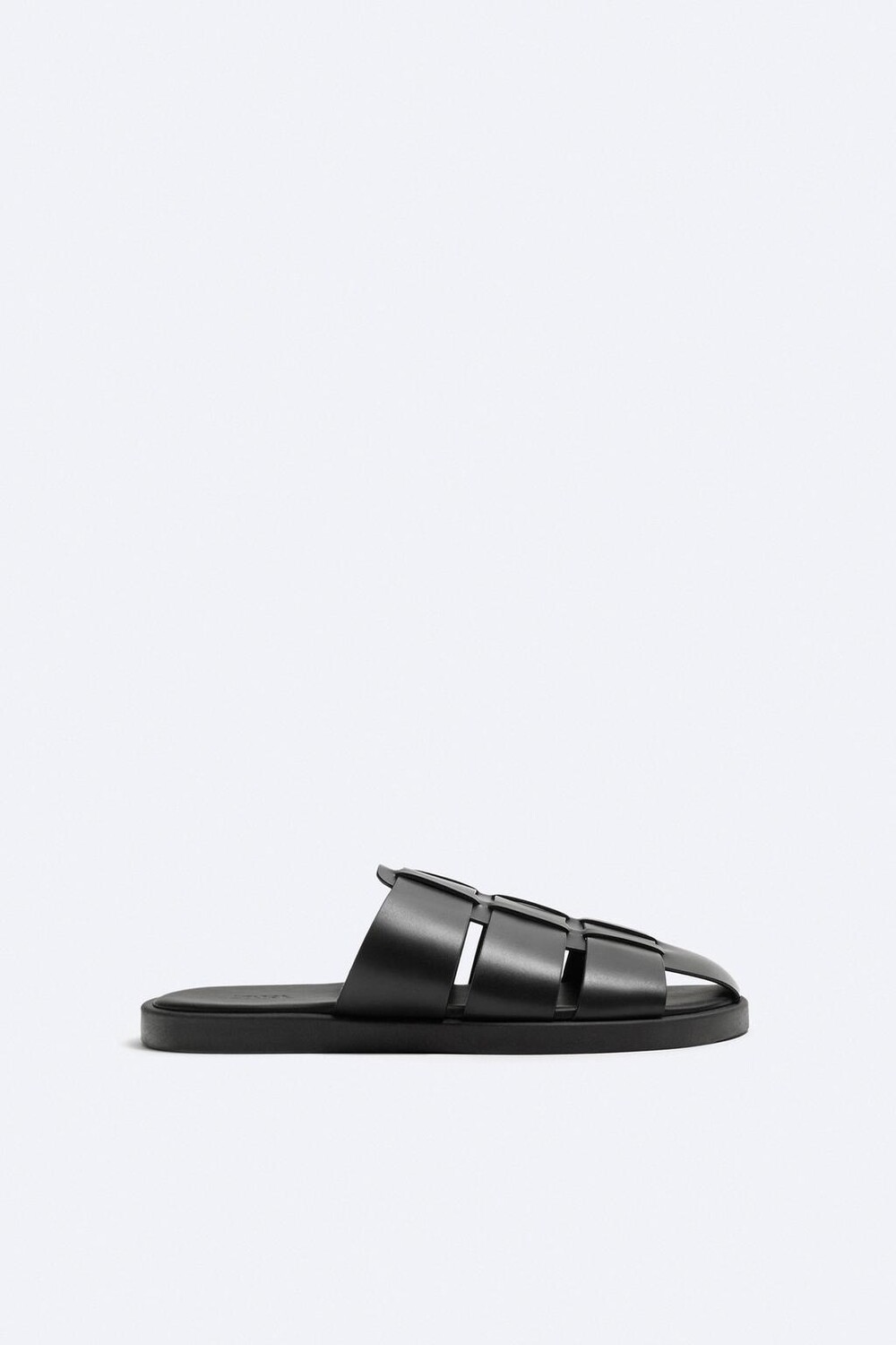 

Кожаные сандалии с клогами ZARA, черный