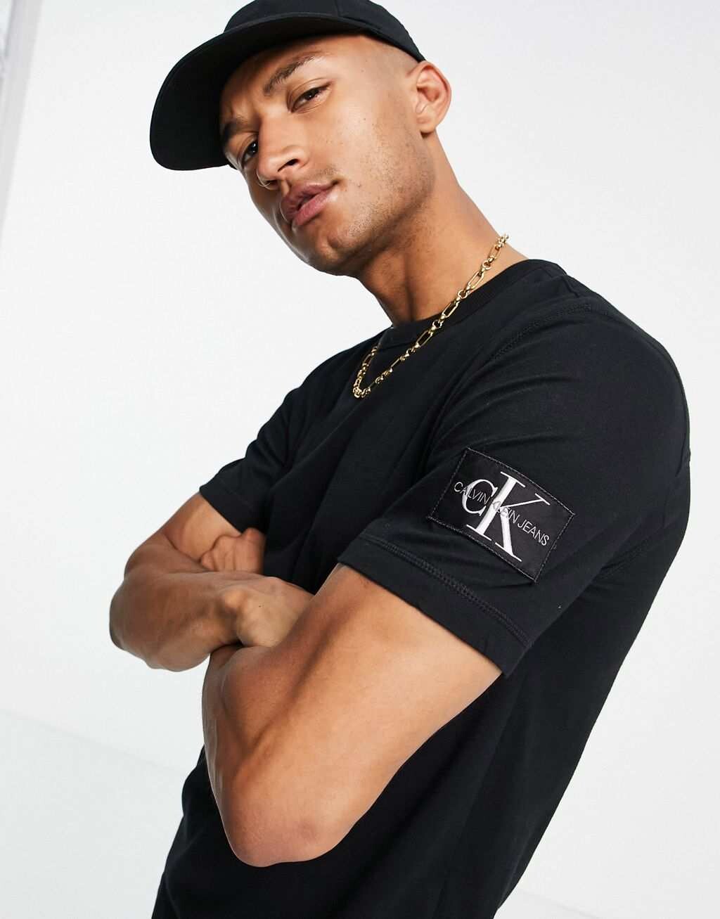 

Черная футболка с монограммой Calvin Klein Jeans, Черный