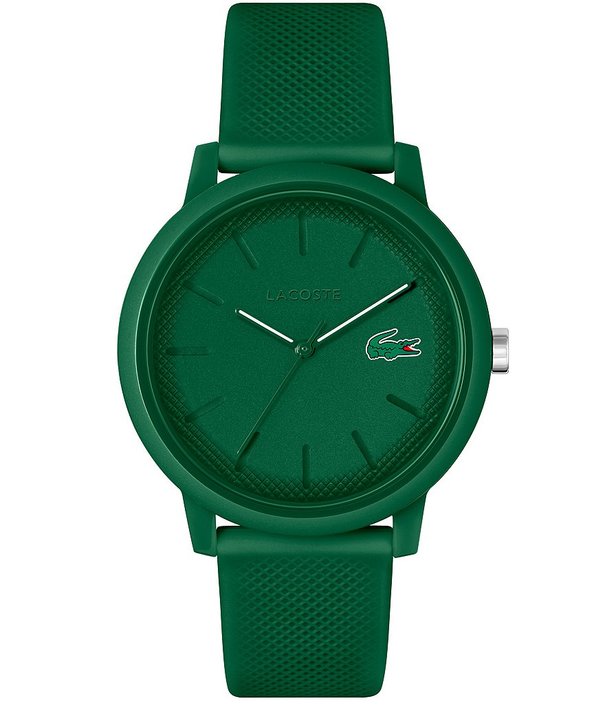 цена Мужские кварцевые аналоговые зеленые силиконовые часы Lacoste 12.12, зеленый