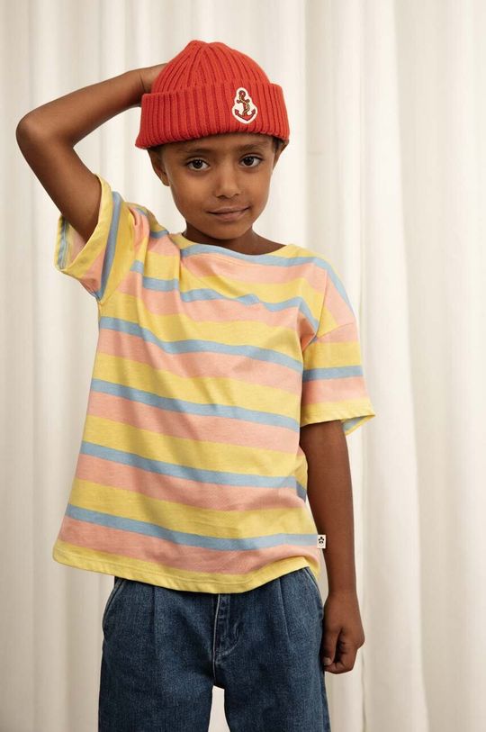 Детская хлопковая футболка Mini Rodini, желтый