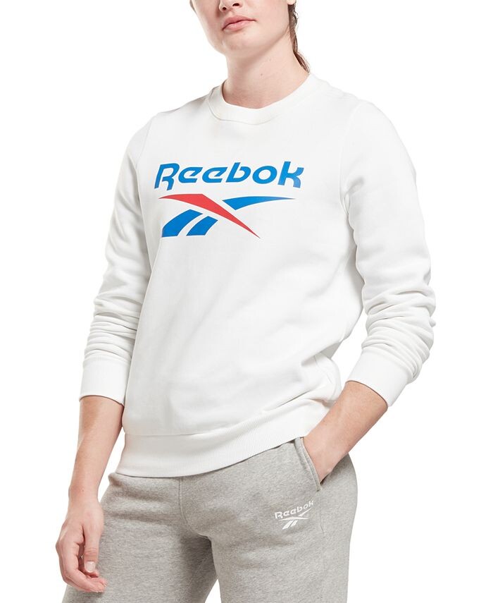 

Женский флисовый свитшот с логотипом Identity Reebok, белый