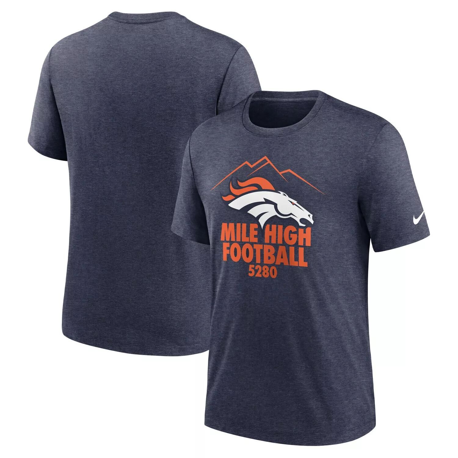 

Мужская футболка Nike Heathered Navy Denver Broncos Local Tri-Blend