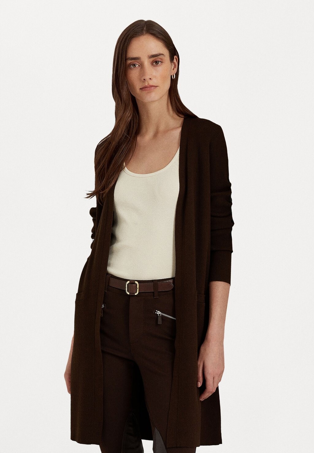 

Кардиган Lauren Ralph Lauren КАМРУН С ДЛИННЫМ РУКАВОМ, коричневый