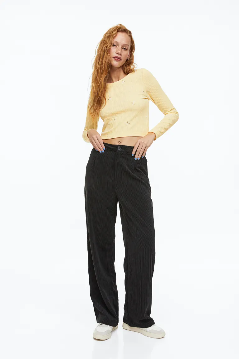 

Кружевная блузка с вышивкой H&M, желтый