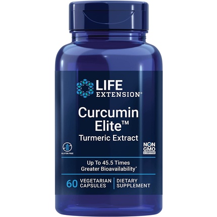Экстракт куркумы Curcumin Elite, 60 капсул, 80 г, Life Extension life extension curcumin elite экстракт куркумы 30 вегетарианских капсул