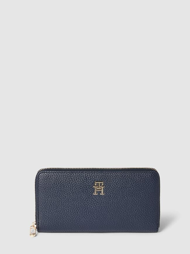 

Кошелек со структурным узором, модель "ЭМБЛЕМА" Tommy Hilfiger, темно-синий