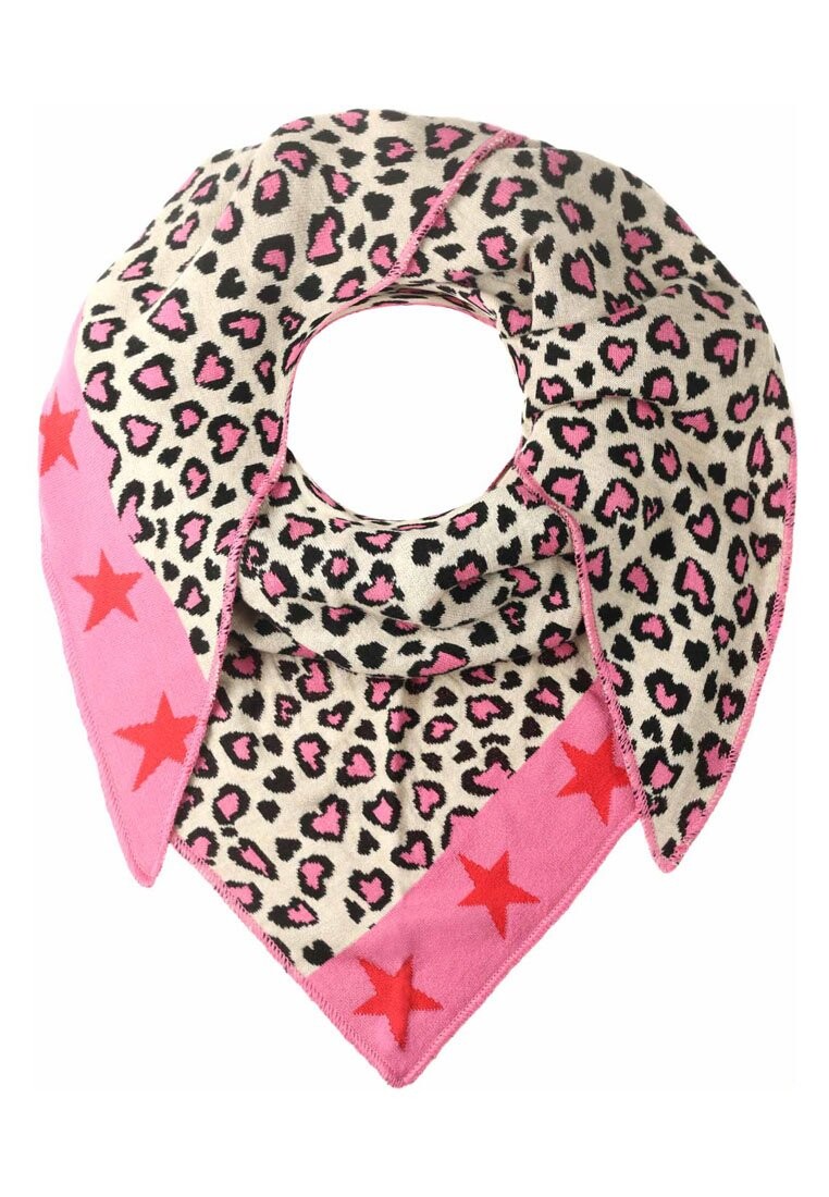 

Шарф DREIECKSTUCH BW "LEO & STAR MIX II" Zwillingsherz, цвет pink