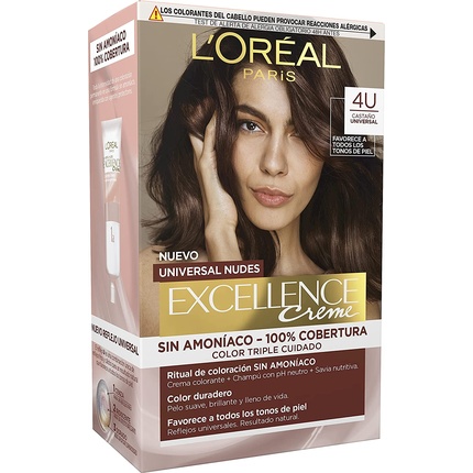 Краска для волос Excellence Creme Universal Nudes 4U Коричневая, L'Oreal